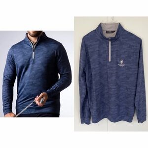 GLENMUIR Mens Quarter Zip Lightweight Performance Golf Midlayer